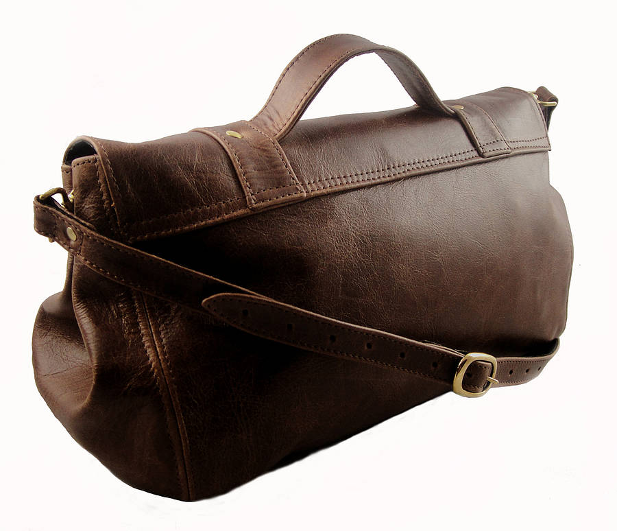 Rustic Brown Leather Lea Bag By Freeload Accessories